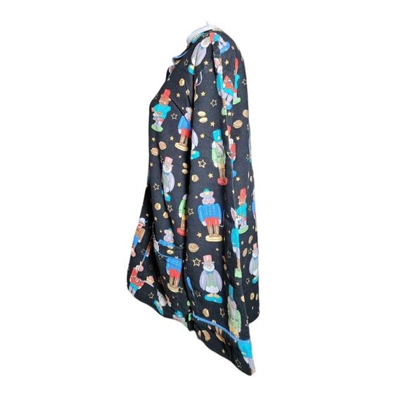 Nick & Nora Nutcracker Christmas Themed Long Sleeve Flannel Pajama Top Size L - Picture 4 of 8